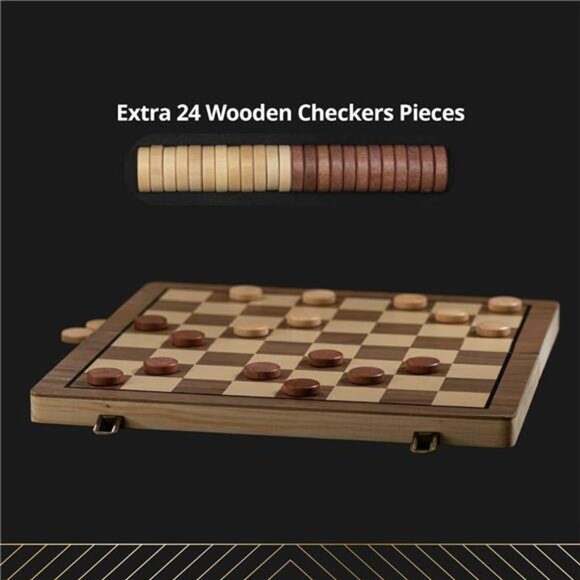 Wooden Chess Set- Chess Board with 2 Extra Queens - Picture 2 of 7